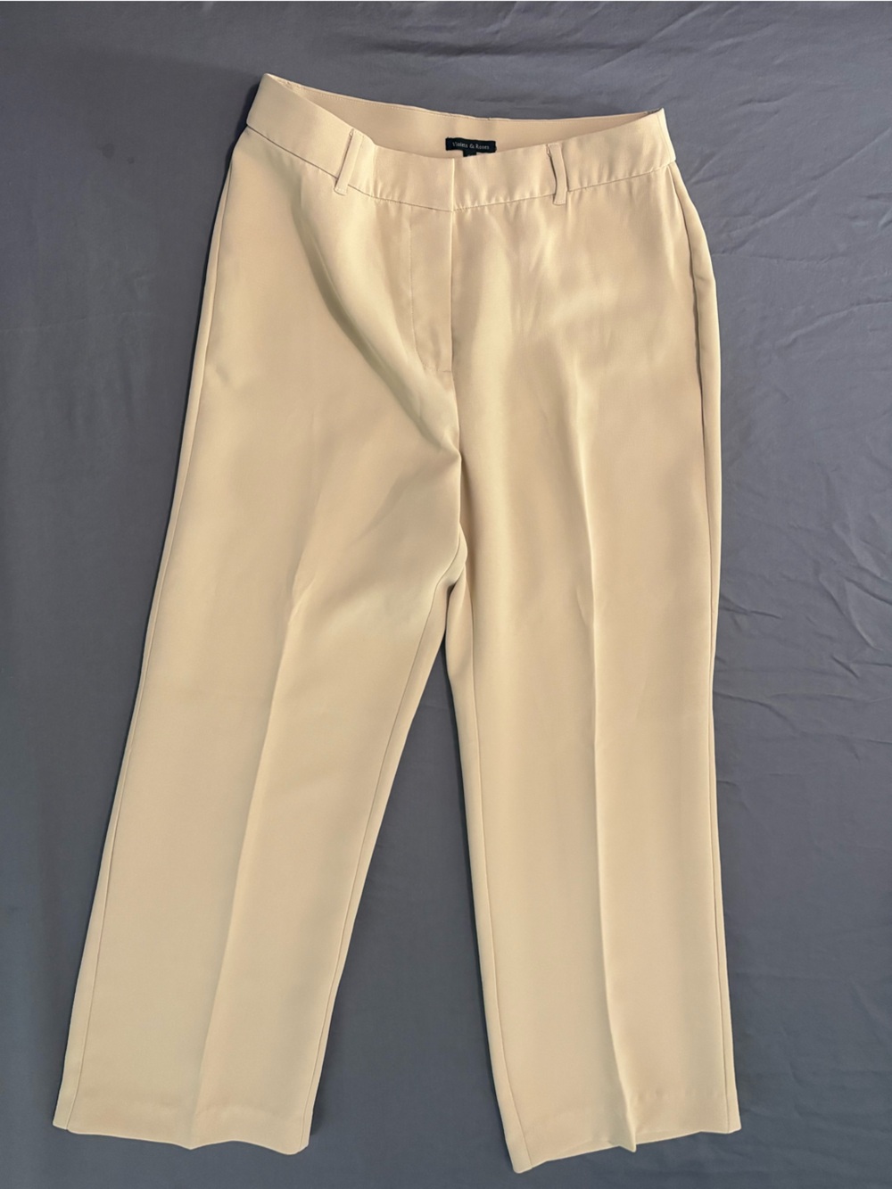 Women's Cream Straight-Leg Dress Pants
